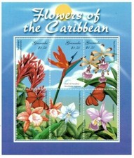 Grenada 2001 - Flowers - Sheet Of 6 Stamps - Scott #3145 - MNH