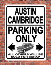 AUSTIN CAMBRIDGE PARKING ONLY ~ SIGN NOTICE classic A60 Farina car cars plaque