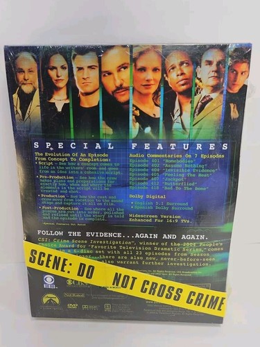 CSI: the Fourth Season (DVD, 2003, 6-Disc Set) NEW, SEALED, Gary Dourdan - Foto 2 di 8