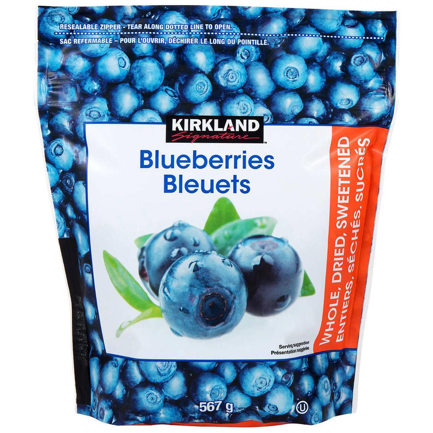 Kirkland Signature Whole Dried Blueberries Sweet Plump Dry Fruit Snack Pack 567g