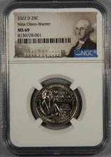2022-D Washington Quarter Nina Otero-Warren NGC MS69 American Women 25C