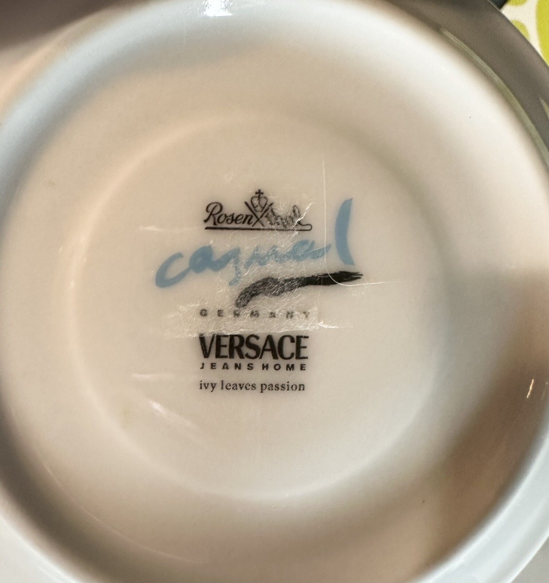 Versace Rosenthal IVY LEAVES PASSION Blue Coffee Cup & Saucer Set