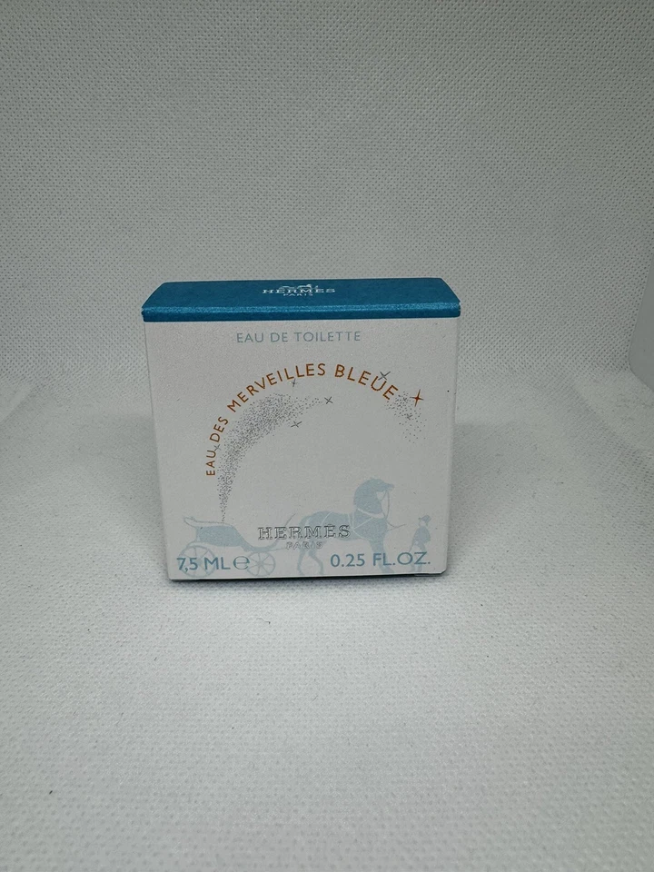 Hermes Eau Des Merveilles Bleue Eau De Toiltette 7,5 ml/0,25 oz Mini Splash Foto 3 de 4