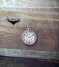 Clock Charm Antiqued Silver Steampunk Pendant Jewelry Making Single Piece