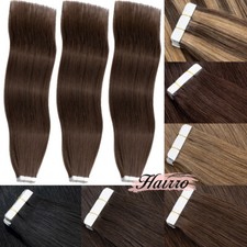 Tape In Real Human Hair Extensions 100 Indian Remy Hair Skin Wefts USA 16-24IN
