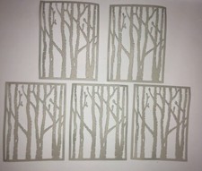 5 BIRCH TREES cardstock paper die cut embellishments scrapbook / card making