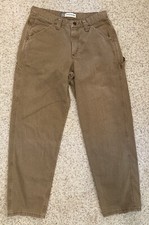 Vintage Lee Dungarees Loose Fit Carpenter Jeans Mens 32x32 Brown Denim Y2K
