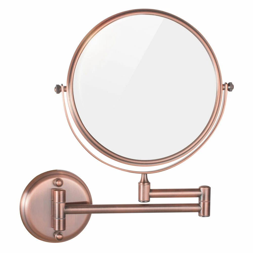 Antique Copper Magnifying Makeup Mirror Wall Mount Double Sided Bathroom Mirror