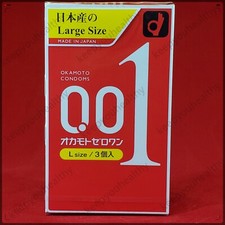 OKAMOTO 001 Large size 0.01 Polyurethane Condom 1box3 pcs Japan 12/2028 