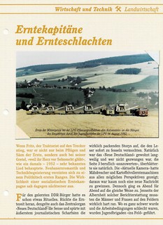 Erntekapitäne und Ernteschlachten in der DDR DDR Infokarte