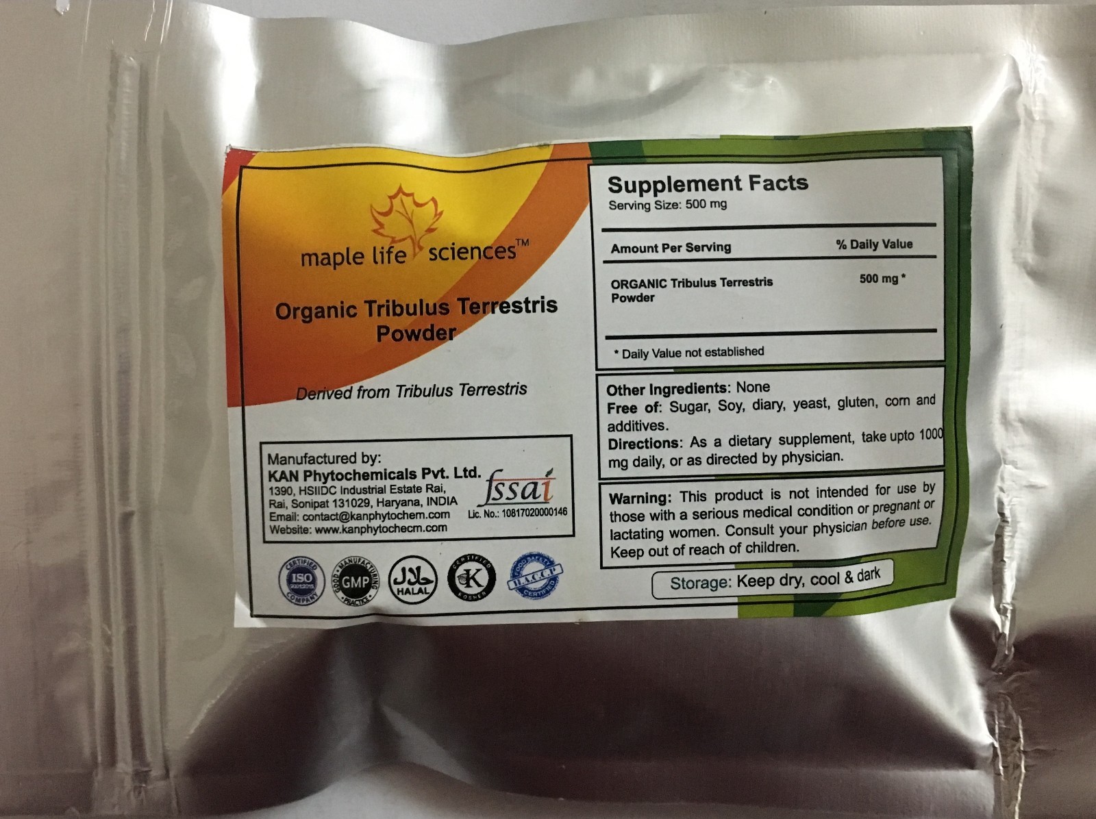 ORGANIC Tribulus Terrestris Powder Testosterone Booster Improve Sexual