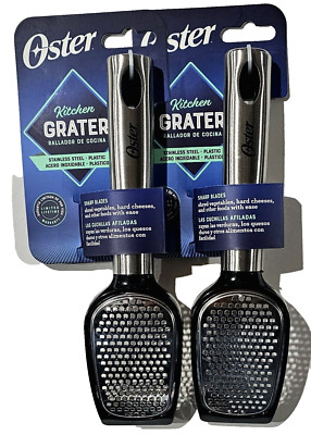 2 Pack Oster Kitchen Grater Stainless Steel Shred Vegetables Hard Cheese