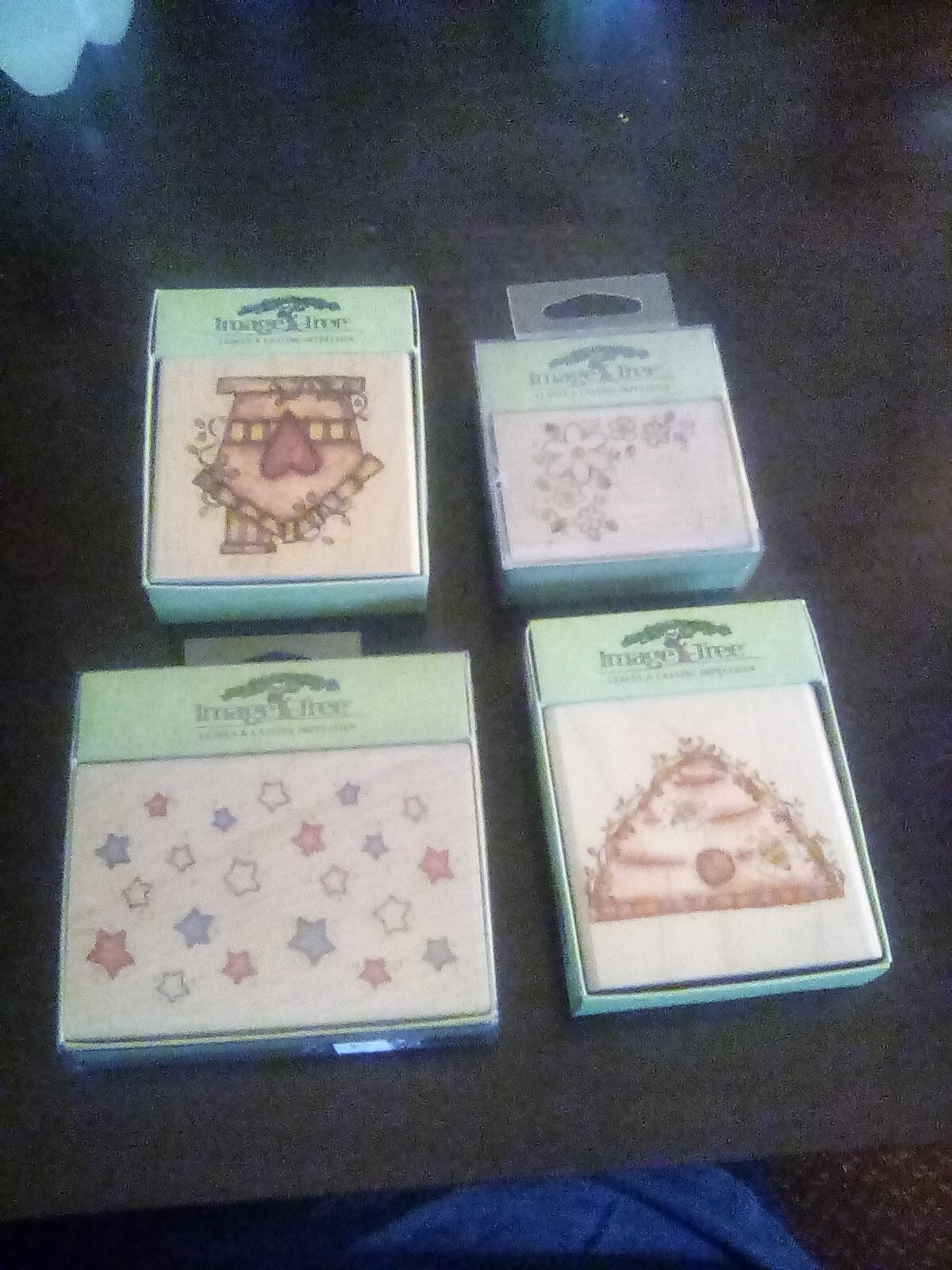 EK Success 4-Piece Tree Rubber Stamp Set
