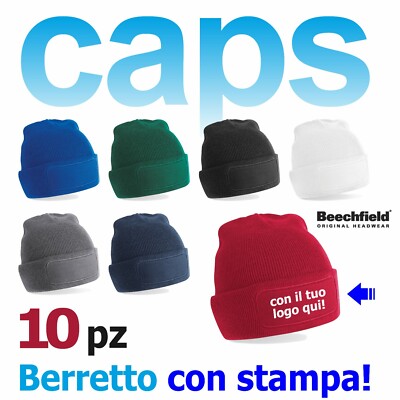10 berretti cuffia con stampa, cappelli cuffia con logo personalizzati |  eBay