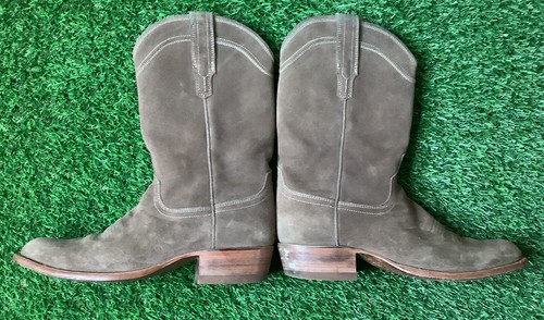 Mens Suede Cowboy Boots Western Brown 