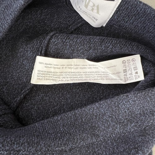 ZARA Girl Knit Pant Size 11-12 Soft Sweatpants Cropped Stretch Tapered Navy NWOT - Picture 8 of 8