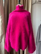 Angora Sweater Blended Jumper Fuzzy Soft Turtleneck Pullover