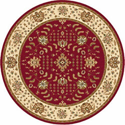 Persian Red Area Rug 8x8 Round Oriental Carpet 3206 Actual 7' 10" for