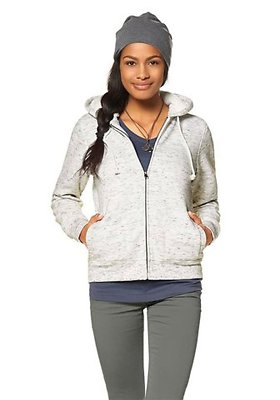 Flashlights Damen Sweatjacke Jacke Kapuze Teddyfell-Futter Grau mel 36/38 X0249