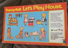 Fuzzy Felt Let's Play House Play Set Allan Industries 1982 Not Complete