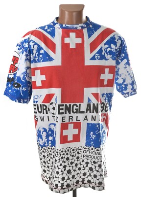 EURO1996 England Official Product 公式 SWITZERLAND 1996 EURO ENGLAND FOOTBALL FAN SHIRT SIZE L ADULT | eBay