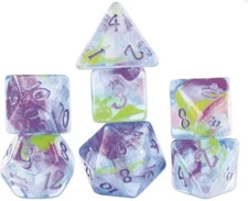 Sirius Dice - Ensemble de 7 dés polyédriques - Watercolors