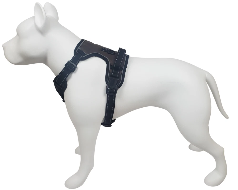 Dog Harness No Pull XL Black Adjustable Reflective Control Pet No Choke