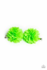 Paparazzi Hair Clip- Neatly Neon- Green- Starlet Shimmer- Kids- Hair Accessory