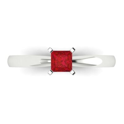 0.5 cttw Pink Tourmaline Solitaire Engagement Ring for Women - 14K White Gold