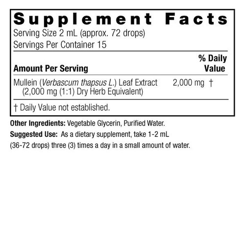 Nature's Answer Mullein Leaf 2,000mg 30ml Promotes Healthy Respiratory Function - Picture 2 of 2