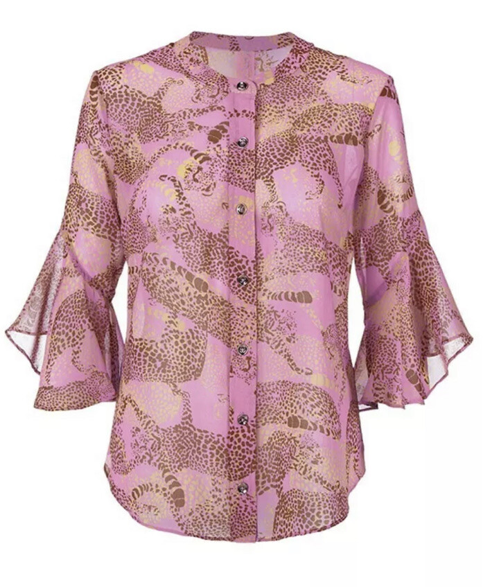 Cabi New NWT Minx Blouse #5711 Lilac Leopard Was $99 | eBay