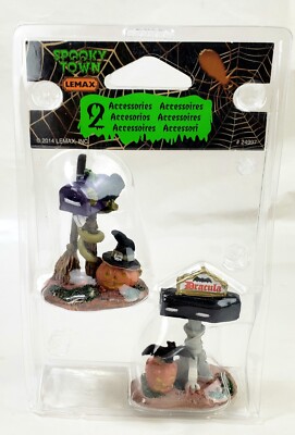 Lemax Spooky Town Halloween Monster Mailboxes - Dracula- Village Accessory-2 pk