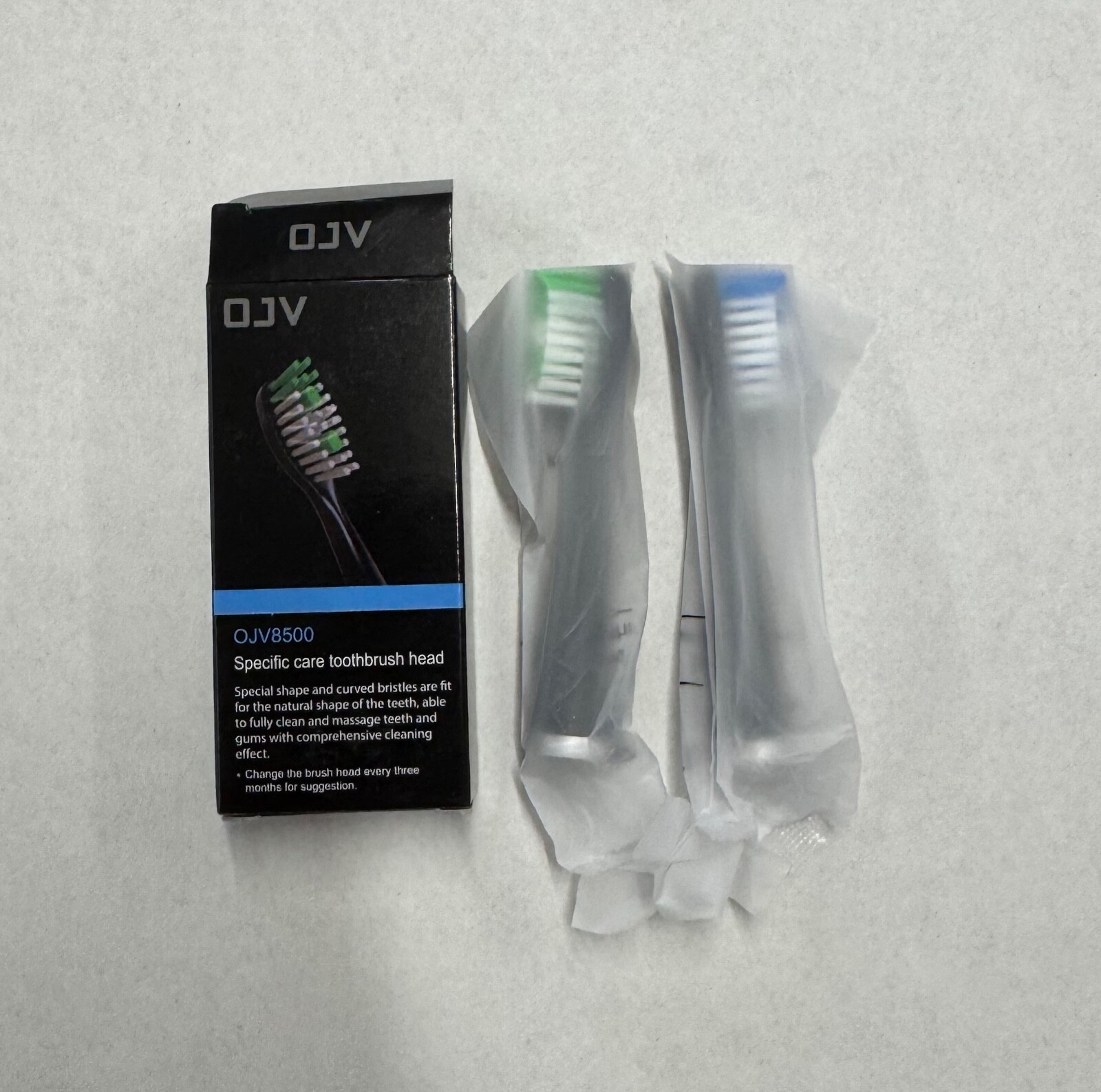 2 x Replacement heads OJV Clean + Whiten Advanced Sonic Toothbrush