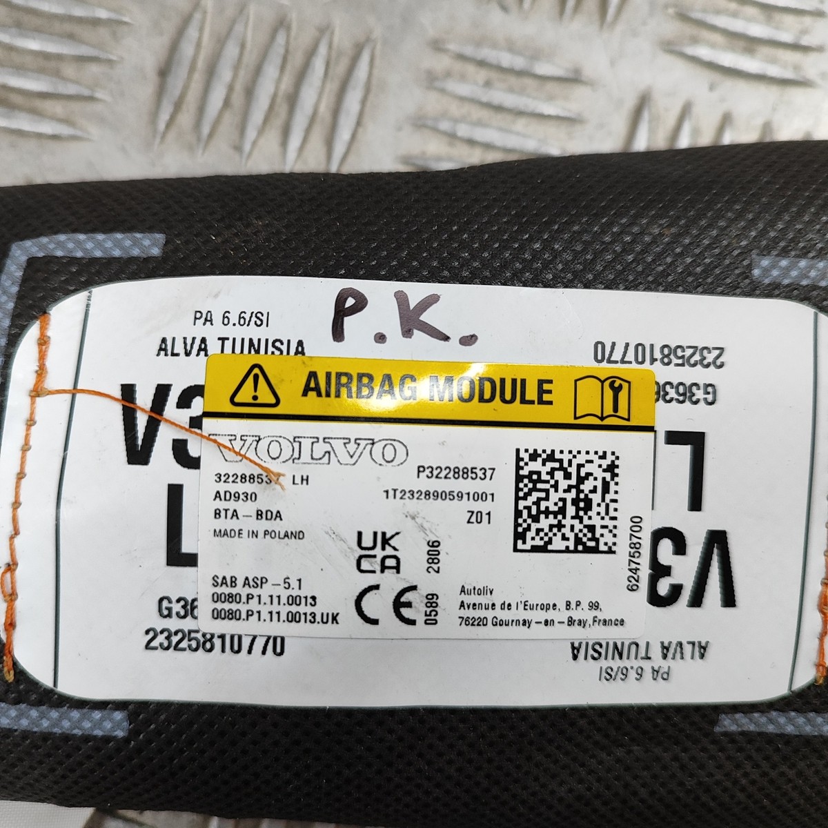 あい Borsa di sicurezza per sedile anteriore sinistro VOLVO XC40