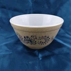 Vintage Pyrex Homestead #401 1.5 Pint Blue Brown Tan Speckled Mixing Bowl