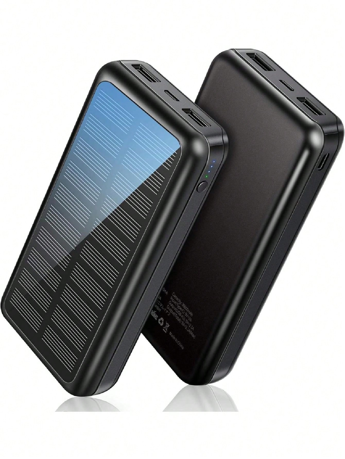 30000mAh Solar Power Bank with Dual USB Fast Charging and Sunlight Recharge