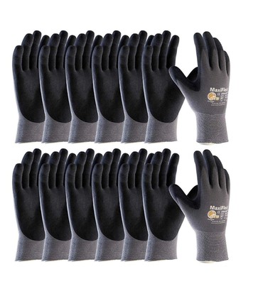 ATG 34-874 Maxiflex Ultimate - Nylon, Micro-Foam Nitrile Grip Gloves - Black/...