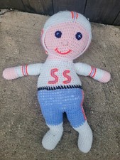 Vintage Handmade Crochet Plush 20 In HOUSTON OILERS VINTAGE VTG NO 55 