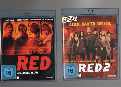 2 Blu-Ray: RED 1 und RED 2 (Bruce Willis,J.Malkovich,H.Mirren u.v.a.)