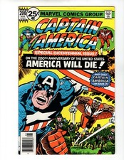 Marvel Comics Captain America Volume 1 Book #200 August 1976 Bicentennial Issue 