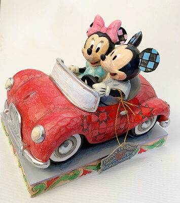 Disney Traditions Jim Shore Mickey & Minnie in Red Car A Lovely