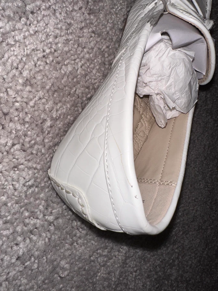 Mocasín Charter Club Katee plano blanco cocodrilo 5,5 m Foto 4 de 4