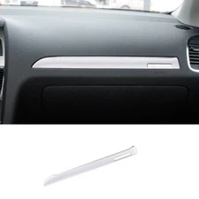 >For Audi Q7 2006-2015 Silver Steel Co-Pilot Dashboard Strip Cover Trim 1PCS