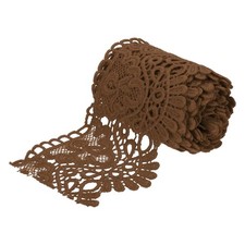 4 Inch Wide 3 Yard Lace Ribbon Floral Pattern Dark Brown Lace Trim Ribbon for...