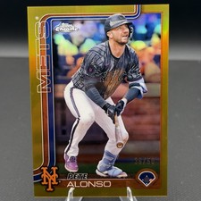 🚨 Pete Alonso Serial Numbered /50 Topps Chrome Gold Refractor Baseball Card 🚨