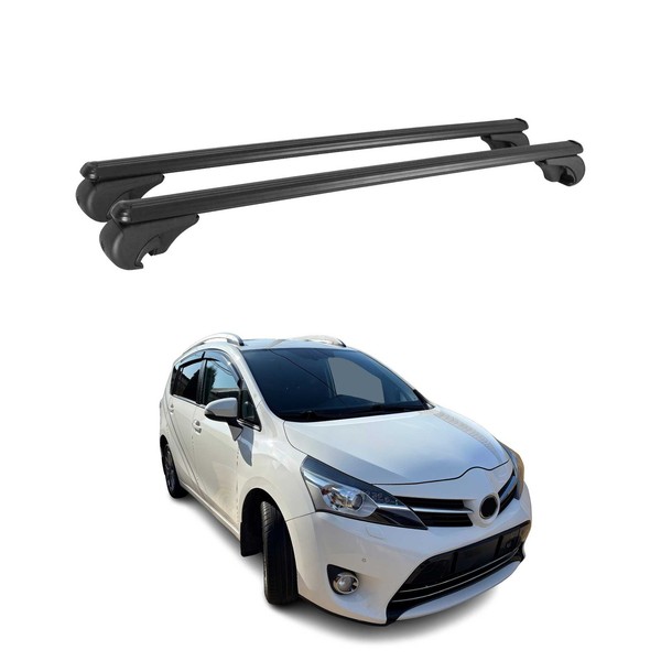 DachträGer GrundtäGer FüR Toyota Verso 2009-2018 75Kg Aluminium Schwarz 2 Tlg-image