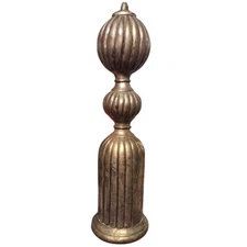 Antique Heavy Brass Metal Decorative Finial, Lamp Base 10 Lbs 18" Tall Patina