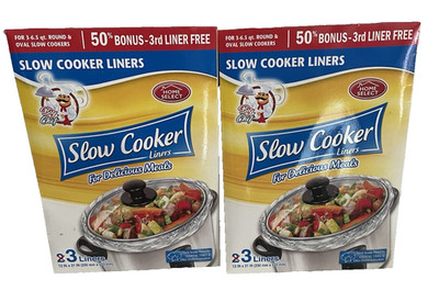 NIP Lot 6 Home Select 10815 Slow Cooker Liners 3-6.5 Qt Round & Oval Slow Cooker
