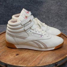 Reebok Freestyle Hi Chalk Beige Gum Leather Womens Size 9 Retro Sneakers GW7160