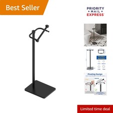 Elegant Matte Black Free Standing Toilet Paper Holder - Post Pivoting Design